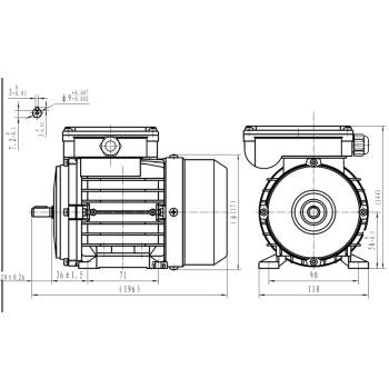 Silnik elektryczny jednofazowy 0,12kW 2800 obr/min. 56B14